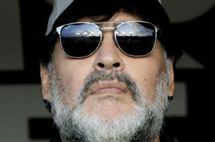 Diego Armando Maradona, alors entraîneur des Mexicains de Dorados à San Luis Potosi, le 5 mai 2019
