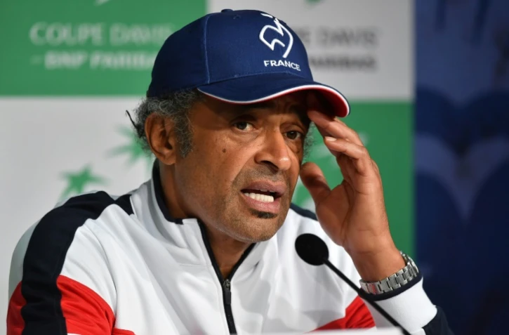 Yannick Noah, alors capitaine de l'équipe de France de Coupe Davis, avant la finale contre la Croatie, le 22 novembre 2018 au stade Pierre-Mauroy de Villeneuve-d'Ascq