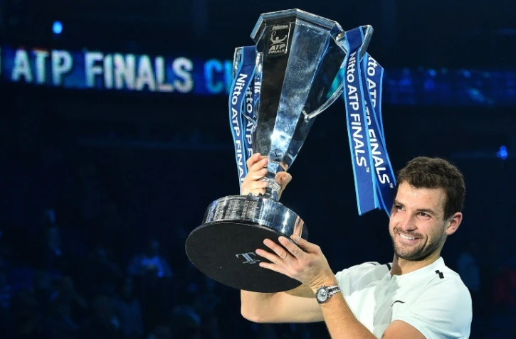 Grigor Dimitrov triomphe dans le Masters final de Londres aux dépens de David Goffin, le 19 novembre 2017