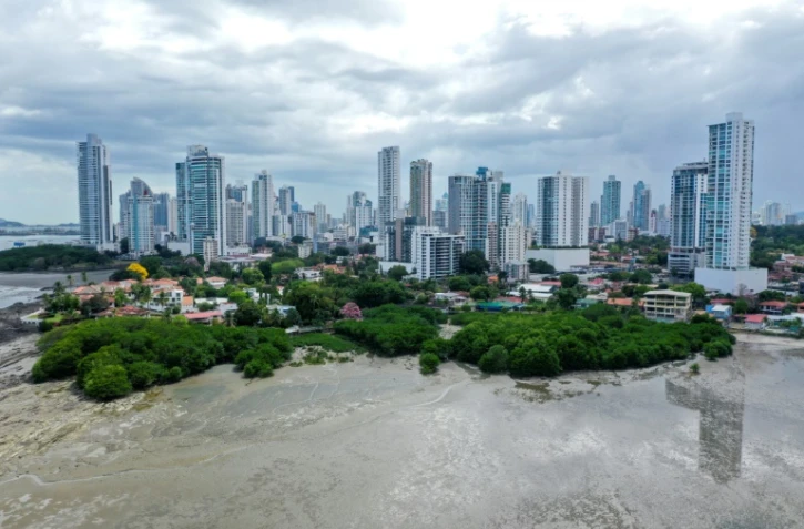 Vue aérienne de la mangrove de Costa del Este, à Panama, le 14 mars 2022