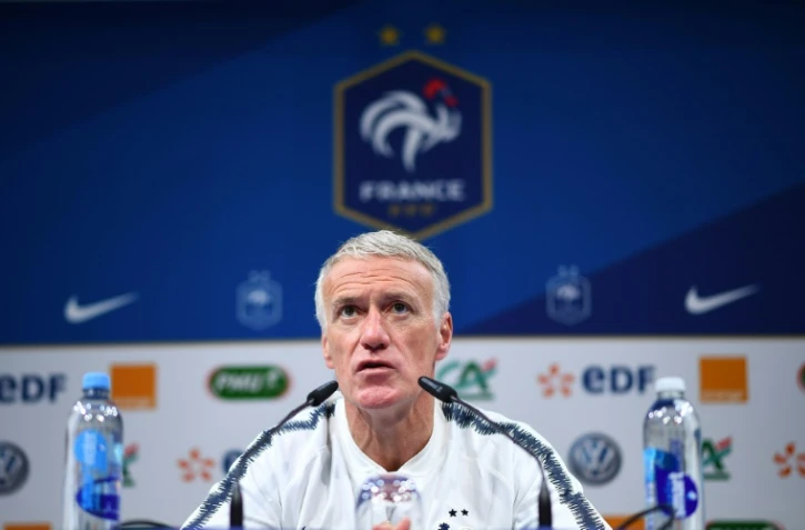 Le sélectionneur de l'équipe de France Didier Deschamps lors d'une conférence de presse à Clairefontaine, le 18 mars 2019