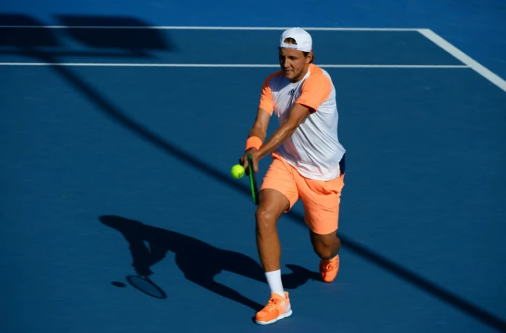 Le Français Lucas Pouille lors du premier tour de l'Open d'Australie, le 16 janvier 2017 à Melbourne