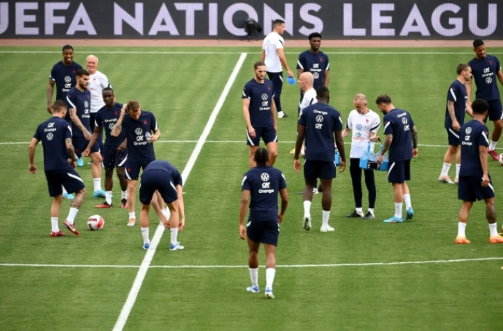 Les Bleus à l'entraînement sur la pelouse du stade Poljud à Split, le 5 juin 2022 à la veille du match contre la Croatie