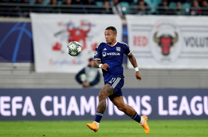 L'attaquant de Lyon Memphis Depay Ă Leipzig, le 2 octobre 2019