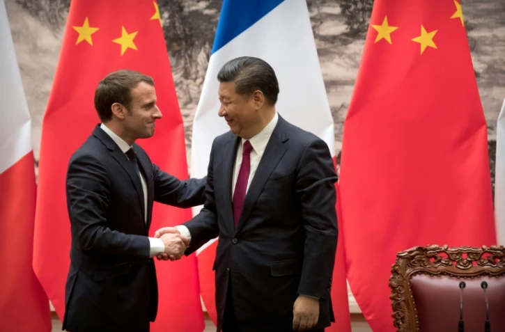 Emmanuel Macron et le président chinois Xi Jinping le 9 janvier 2018 à Pékin