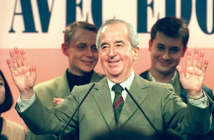 Edouard Balladur le 11 février 1995 lors de sa candidature à la présidentielle