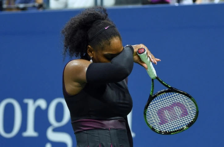 L'Américaine Serena Williams face à la Tchèque Karolina Pliskova en demi-finales de l'US Open, le 8 septembre 2016 à New York