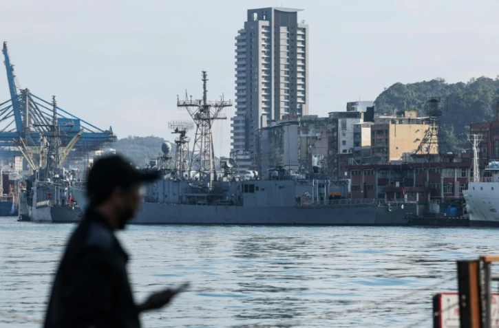 Des navires de la marine taïwanaise ancrés dans le port de Keelung, le 11 décembre 2024