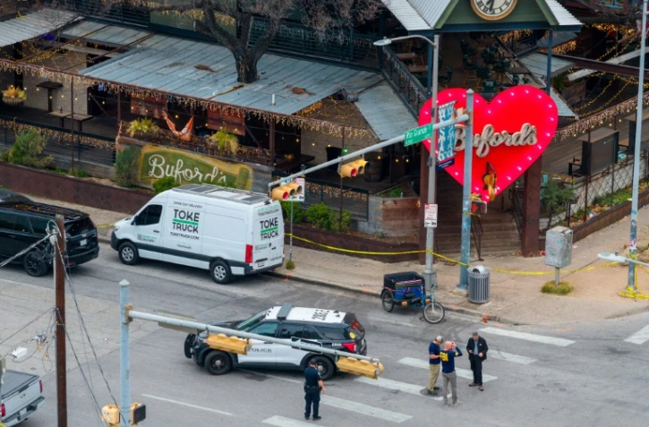 Vue aérienne du bar Buford's, à Austin, au Texas, le 1er mars 2026