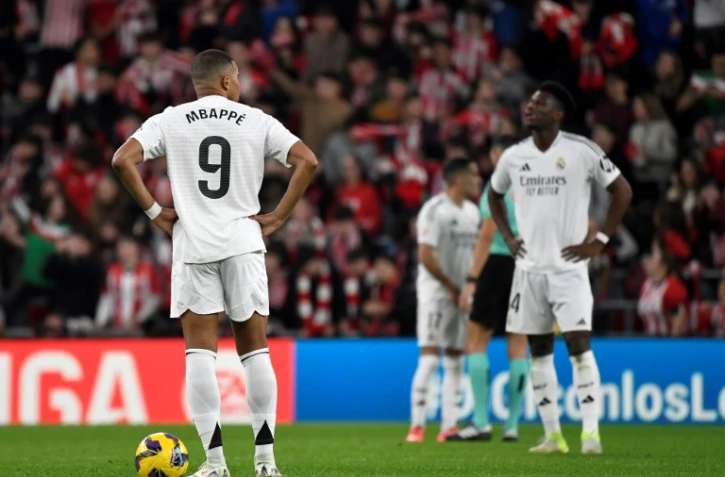 L'attaquant du Real Madrid Kylian Mbappé lors du match contre l'Athletic Bilbao, le 4 décembre 2024 à San Mamés