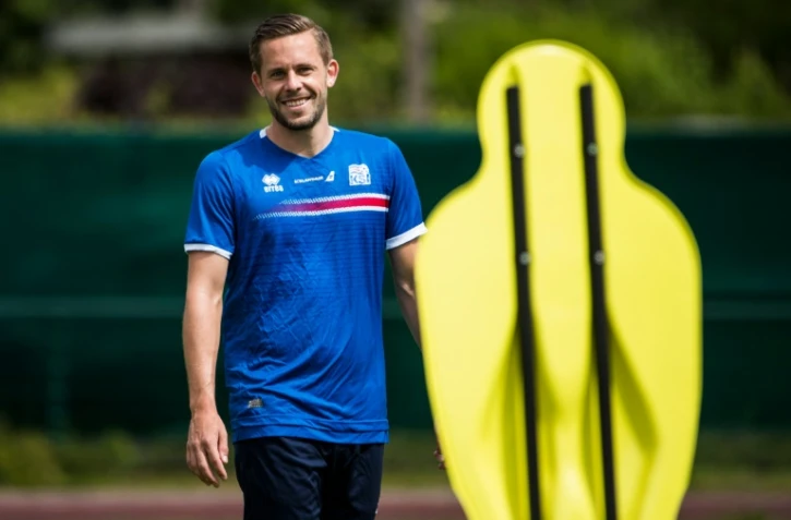 Le milieu Islandais Gylfi Sigurdsson lors d'une séance d'entraînement à Annecy-le-Vieux (Haute-Savoie), le 11 juin 2016 