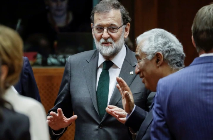 Le Premier ministre espagnol Mariano Rajoy à Bruxelles le 20 octobre 2017
