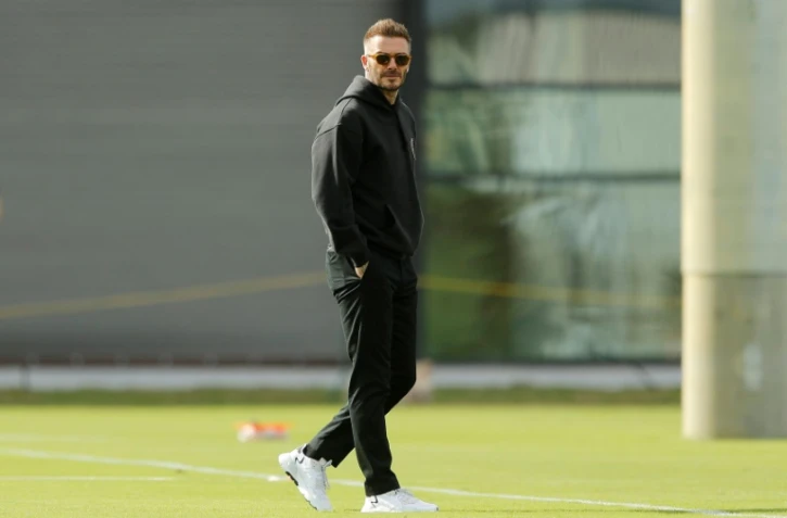 David Beckham le 25 février 2020 dans le stade de l'Inter Miami à Fort Lauderdale, en Floride.  