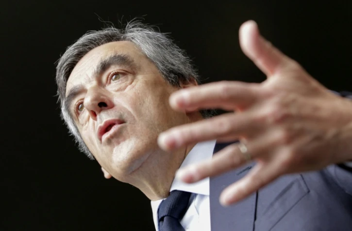 François Fillon, le candidat LR à l'élection présidentielle, lors d'un discours à Biguglia en Corse le 1er avril 2017