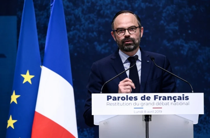 Le Premier ministre Edouard Philippe lors de la restitution du grand débat organisée le 8 avril 2019 à Paris