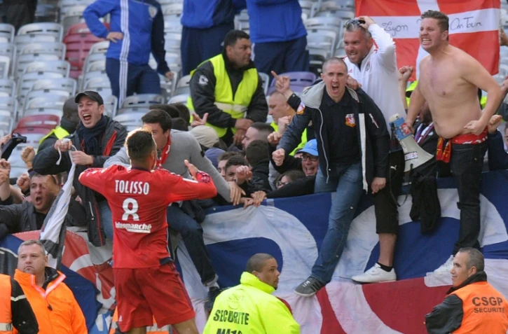 Corentin Tolisso, auteur du but de la victoire face Ă Toulouse, le 23 avril 2016 au Stadium
