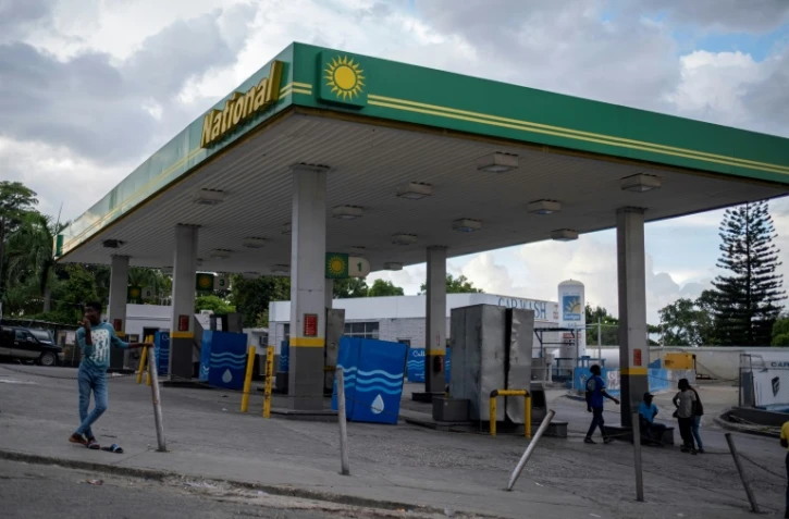Une station essence fermée à Port-au-Prince, le 21 octobre 2021