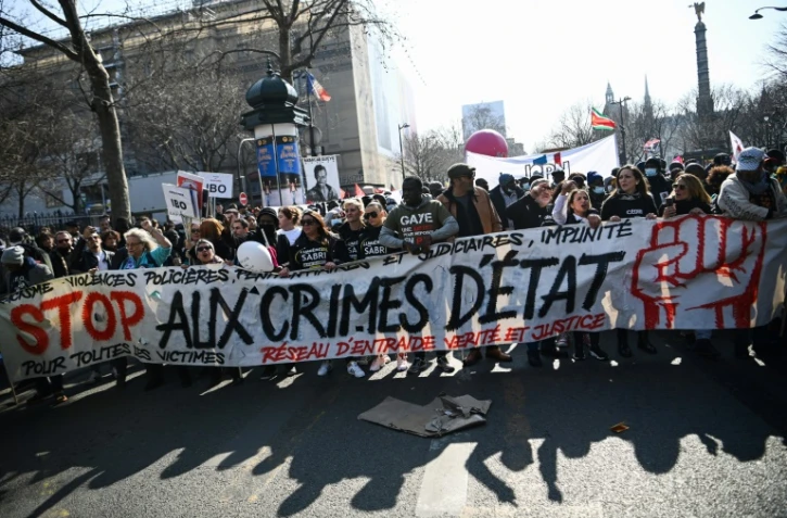 Manifestation nationale contre le racisme Ă l'appel d'un collectif d'associations, de syndicats et de partis, le 19 mars 2022 Ă Paris