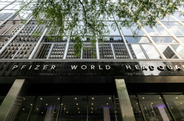 Le siège du laboratoire américain Pfizer en juillet 2020 à New York