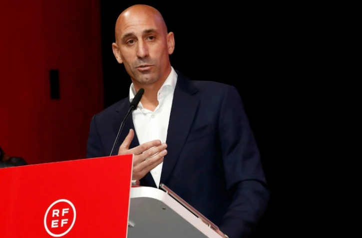 Luis Rubiales lors d'une assemblée générale de la Fédération espagnole de football, le 25 août 2023 à Madrid