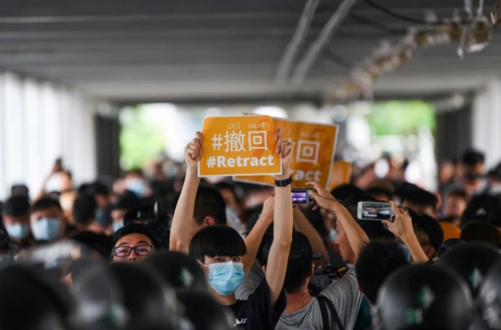 Manifestation contre le projet de loi sur l'extradition à Hong Kong, le 13 juin 2019