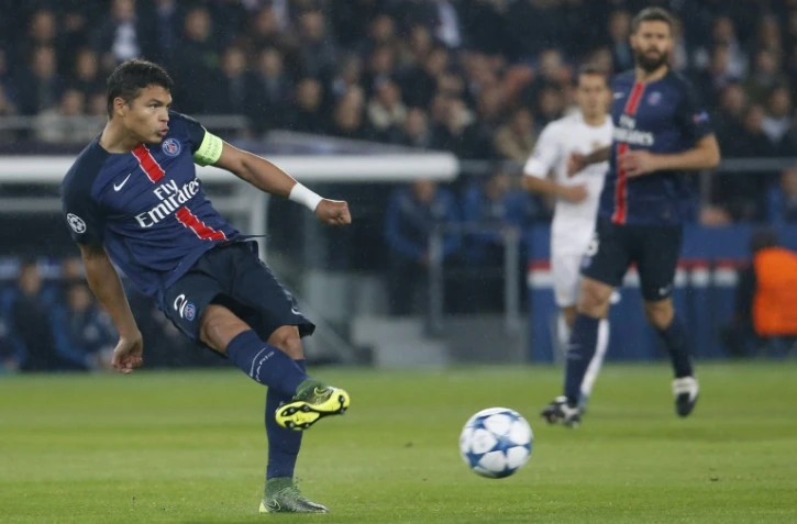 Le capitaine du PSG Thiago Silva face au Real Madrid en Ligue des champions, le 21 octobre 2015 au Parc des Princes