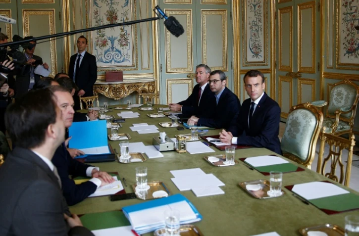 Réunion le 2 décembre 2018 avec le président Emmanuel Macron et des membres du gouvernement, à l'Elysée