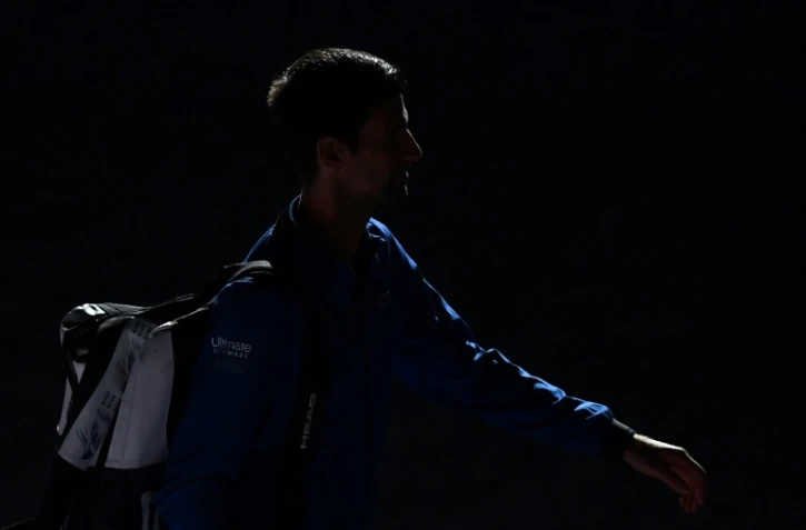 Le Serbe Novak Djokovic lors de son entrée sur le court, le 2 novembre 2019 au Masters 1000 de Paris