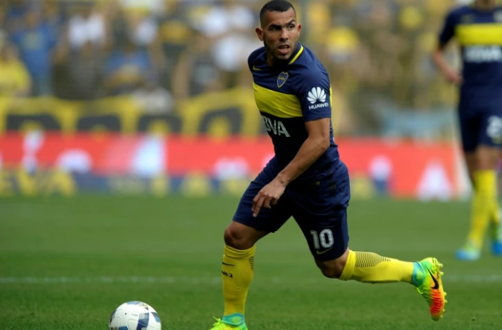 Carlos Tevez, sous le maillot de Boca Juniors, contre Sarmiento, en match de championnat argentin à La Bombonera, le 16 octobre 2016