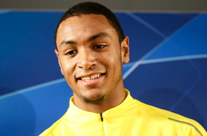 Le défenseur central de Dortmund Abdou Diallo en conférence de presse à Monaco le 10 décembre 2018