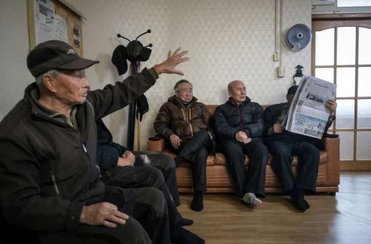 Réfugiés nord-coréen dans une maison de quartier à "Abai village", le 15 janvier 2018