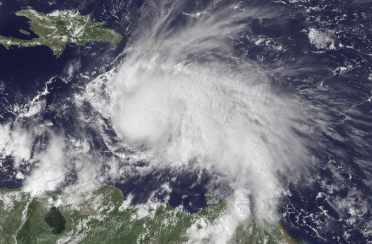 Image satellite NOAA publiée le 30 septembre 2016 montrant la position de l'ouragan Matthew en Mer des Caraïbes, le 29 septembre 2016