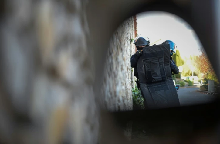 Des policiers français lors d'un exercice à Joue-les-Tours en France le 30 octobre 2017