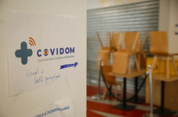 L'entrée du centre de télésurveillance médicale Covidom, installé dans les locaux de l'AP-HP à Paris, le 30 mars 2020 