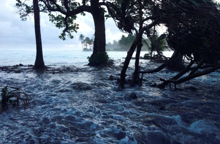 Inondations sur l'atoll de Majuro, aux îles Marshall, dans l'océan Pacifique le 3 mars 2014