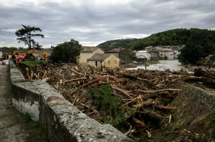 Dégâts dans le village de Limony, en Ardèche, le 18 octobre 2024, au lendemain de pluies diluviennes qui ont provoqué des inondations