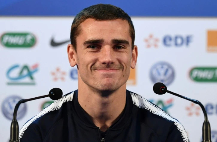 L'attaquant des Bleux Antoine Griezmann en conférence de presse, le 13 juillet 2018 à Istra