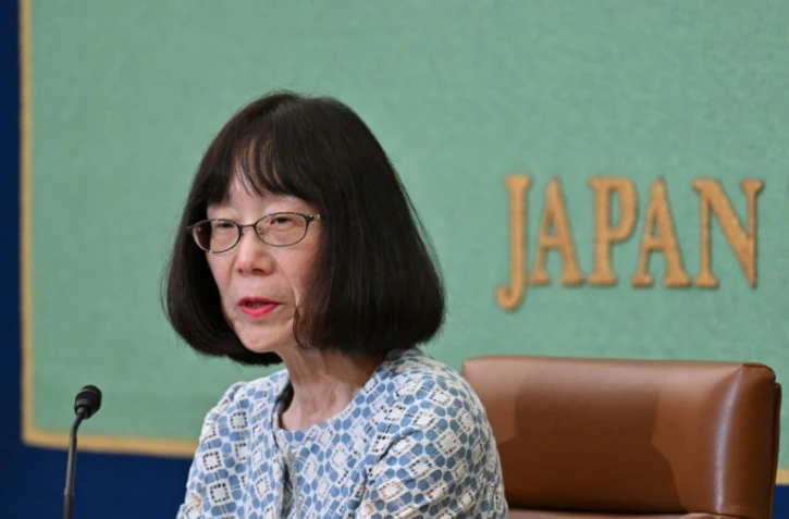 La présidente de la Cour pénale internationale (CPI), Tomoko Akane, au Japan National Press Club à Tokyo, le 14 juin 2024