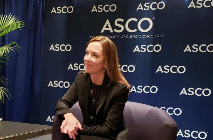 Sara Hurvitz lors de la conférence annuelle de l'American Society of Clinical Oncology (ASCO), à Chicago, le 1er juin 2019 