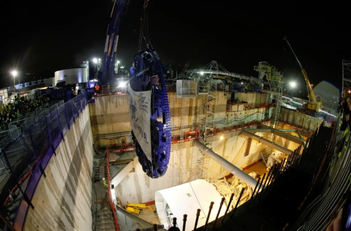 Un site de construction  du "Grand Paris Express", à Champigny-sur-Marne, dans le Val-de-Marne, le 3 février 2018