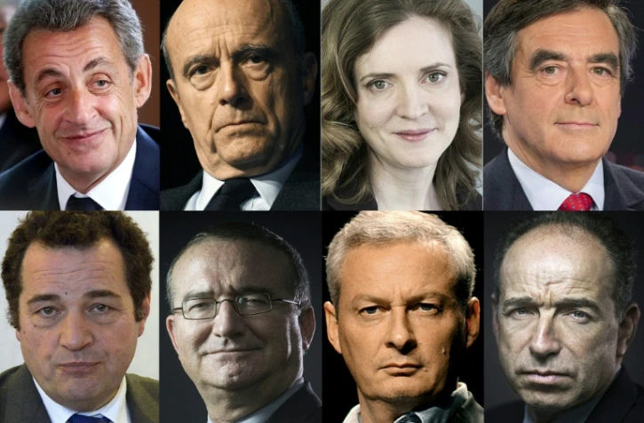 Montage réalisé le 9 septembre de portraits des 8 candidats à la primaire de la droite