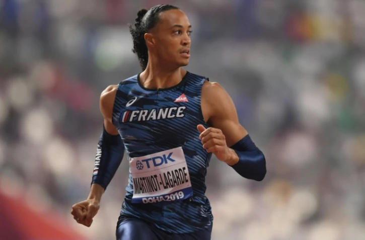 Le Français Pascal Martinot-Lagarde après les séries du 110 m haies des Mondiaux d'athlétisme le 30 septembre 2019 à Doha