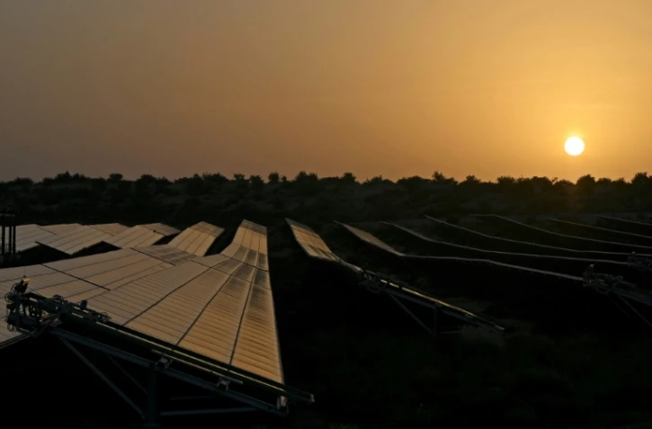 Le Parc solaire de Bhadla, dans l'Etat indien du Rajasthan, le 7 octobre 2021
