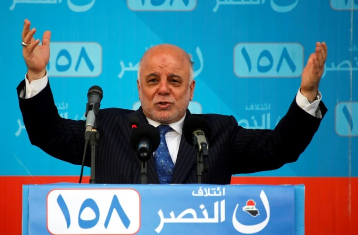 Le Premier ministre irakien Haider al-Abadi pendant la campagne à Nadjaf (Irak), le 3 mai 2018