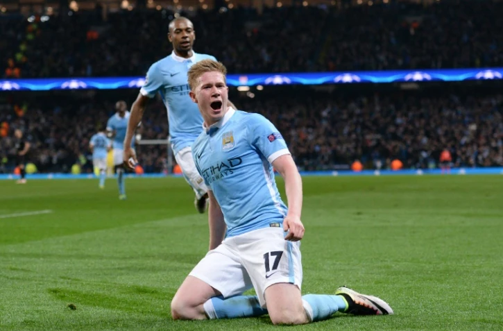 Le milieu de terrain belge de Manchester City Kevin De Bruyne, auteur du seul but du match face au PSG, le 12 avril 2016 à l'Etihad Stadium