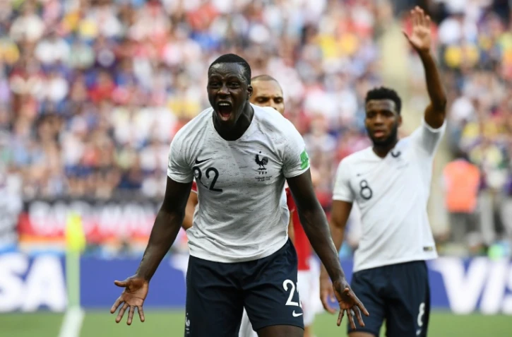 Le défenseur français Benjamin Mendy contre le Danemark, le 26 juin 2018 à Moscou