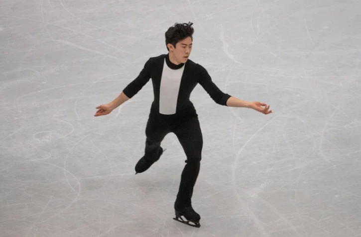 L'Américain Nathan Chen lors du programme court messeurs aux Mondiaux de patinage artisitique, le 21 mars 2019 à Saitama