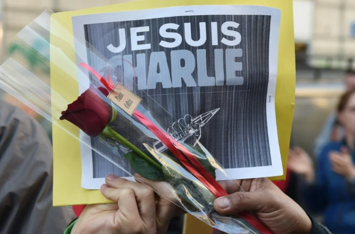 "Je suis Charlie" affiché lors d'une manifestation le 10 janvier 2015 à Marseille