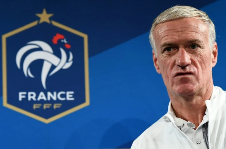 Le sélectionneur de l'équipe de France de football Didier Deschamps lors d'une conférence de presse d'avant match au Stade de France à Saint-Denis, le 9  octobre 2017