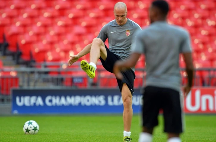Le défenseur de Monaco Andrea Raggi lors d'un entraînement à Wmebley, le 14 septembre 2016